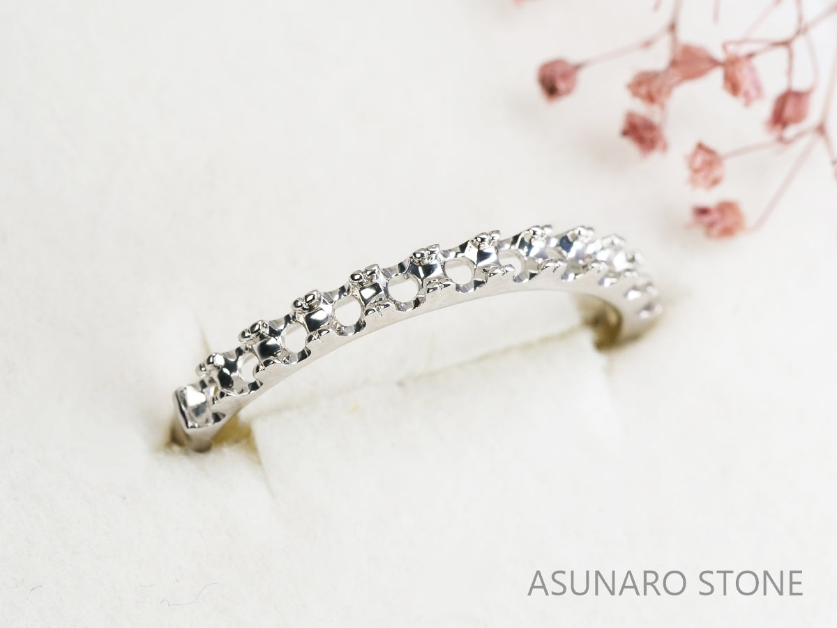 【お仕立て用】空枠番号：4460C　2.2mm用　リング枠　ハーフエタニティ【オーダージュエリー用】hpv