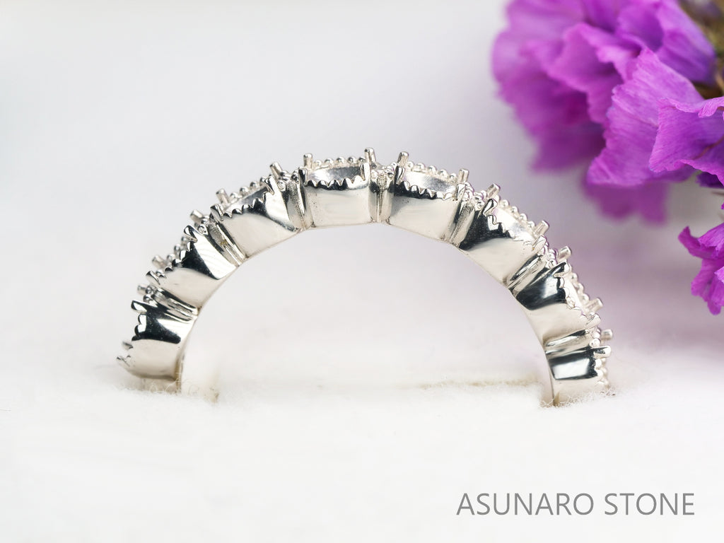 【お仕立て用】空枠番号：S48A　3.3mm用　リング枠　ハーフエタニティ【オーダージュエリー用】hpv