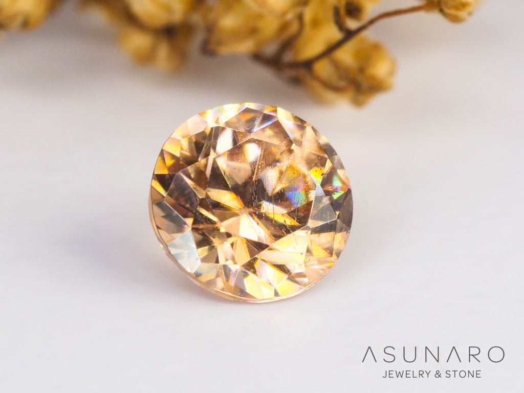 キャシテライト  ラウンドカット　ビルマ産 　0.50ct　【240228-2078】