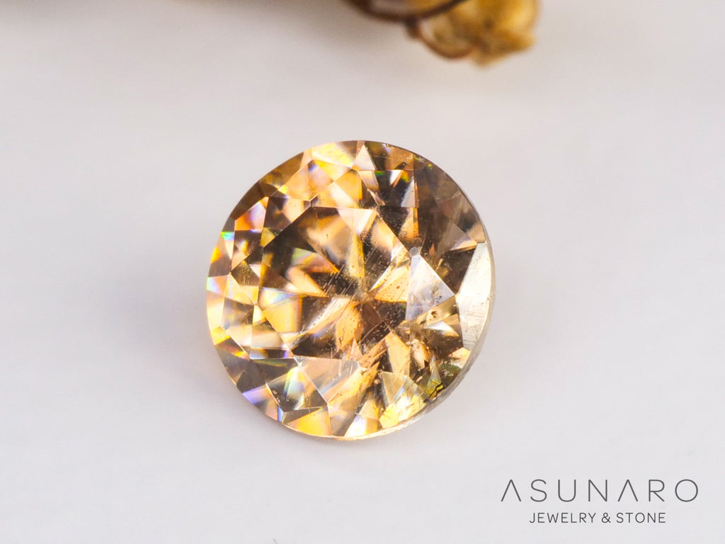 キャシテライト  ラウンドカット　ビルマ産 　0.50ct　【240228-2078】