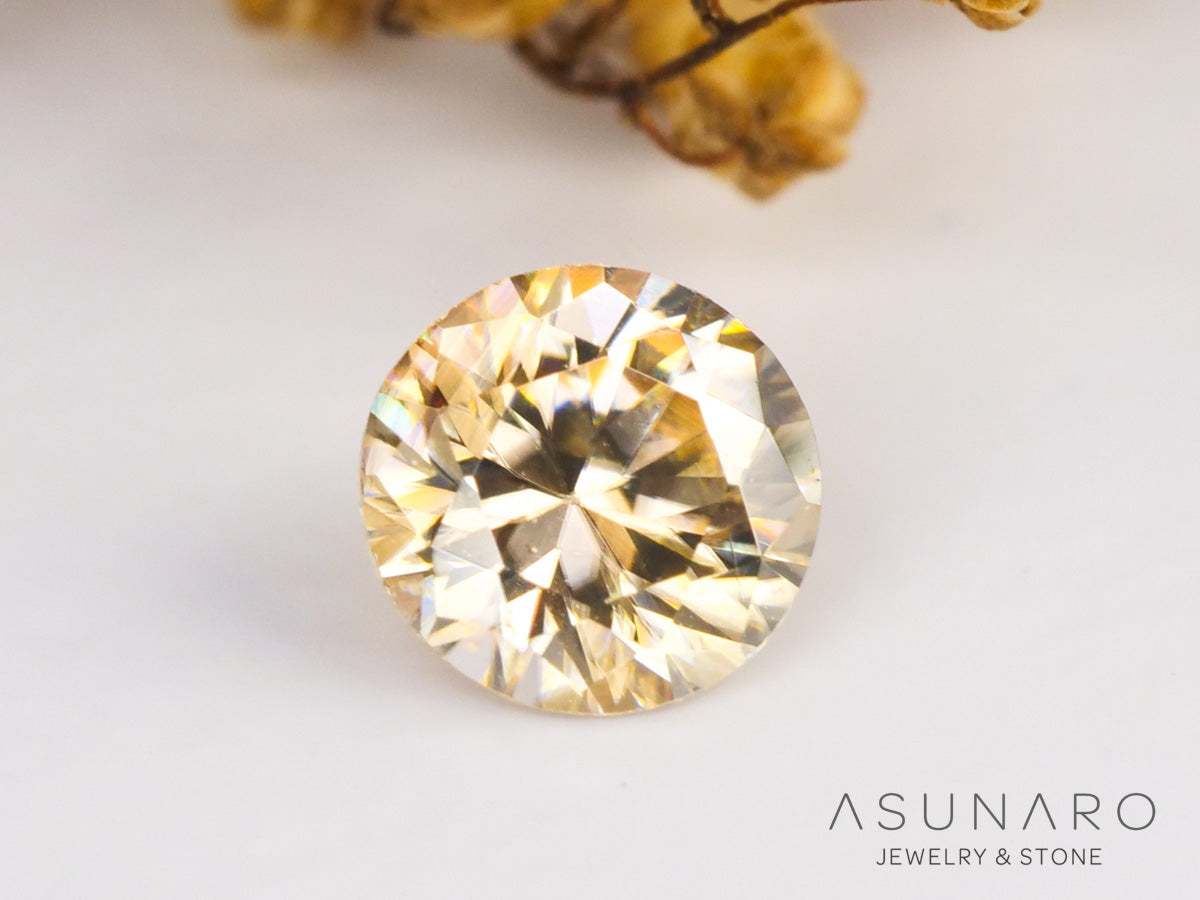 キャシテライト  ラウンドカット　ビルマ産 　0.38ct　【240228-2085】