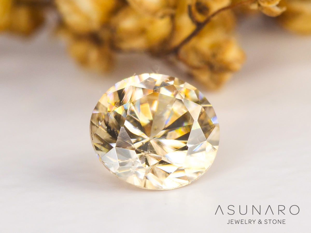 キャシテライト  ラウンドカット　ビルマ産 　0.38ct　【240228-2085】