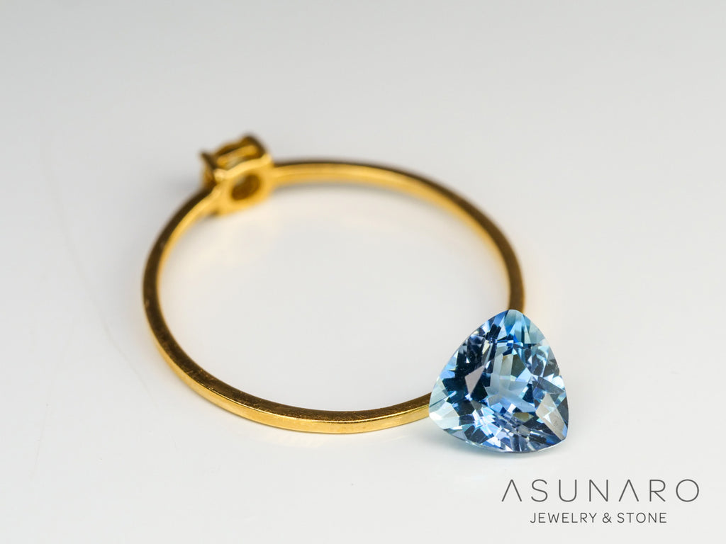 インペリアルブルーアパタイト　トリリアントカット　 マダガスカル産　1.00ct　【240312-2074】