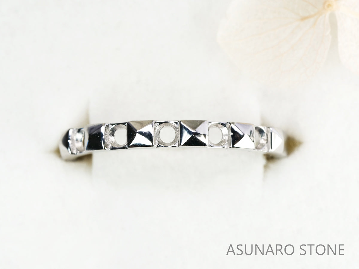 【お仕立て用】空枠番号：5231C　2.2mm用　リング枠　ハーフエタニティ【オーダージュエリー用】hpv