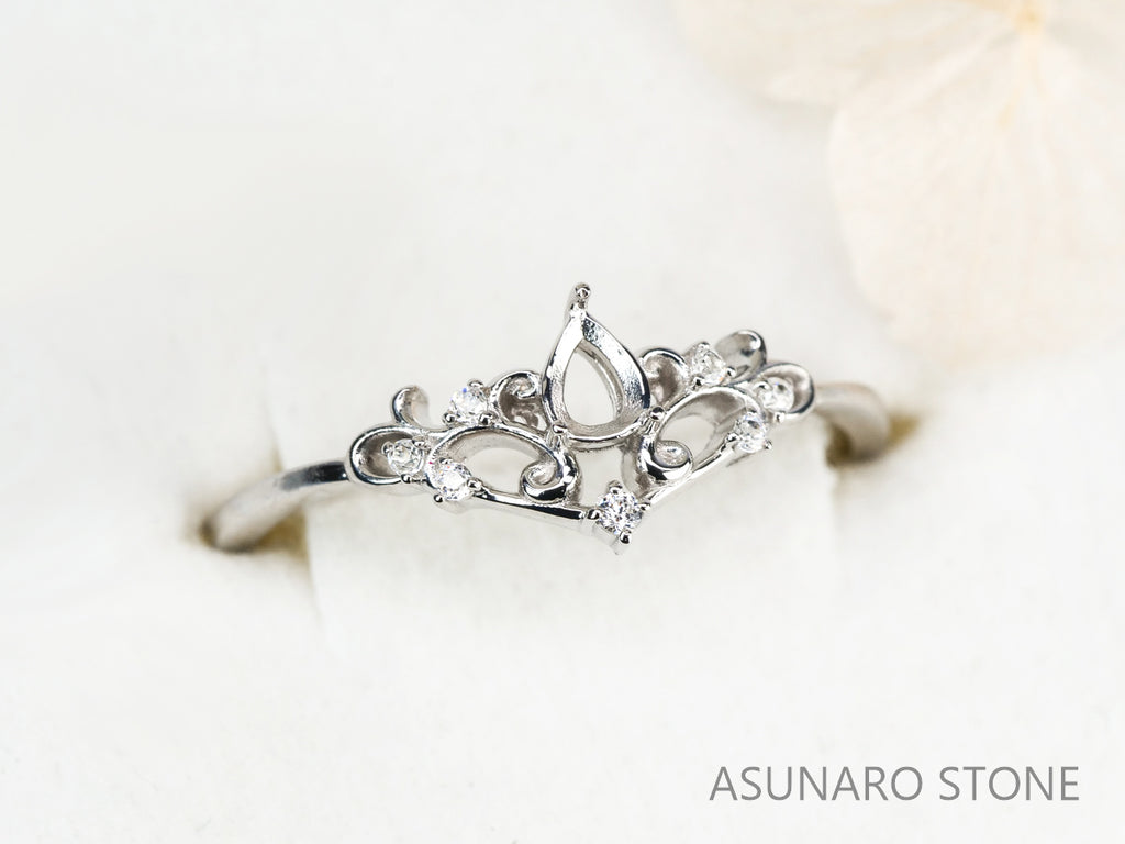 【お仕立て用】空枠番号：S84A　リング枠　V字枠【オーダージュエリー用】