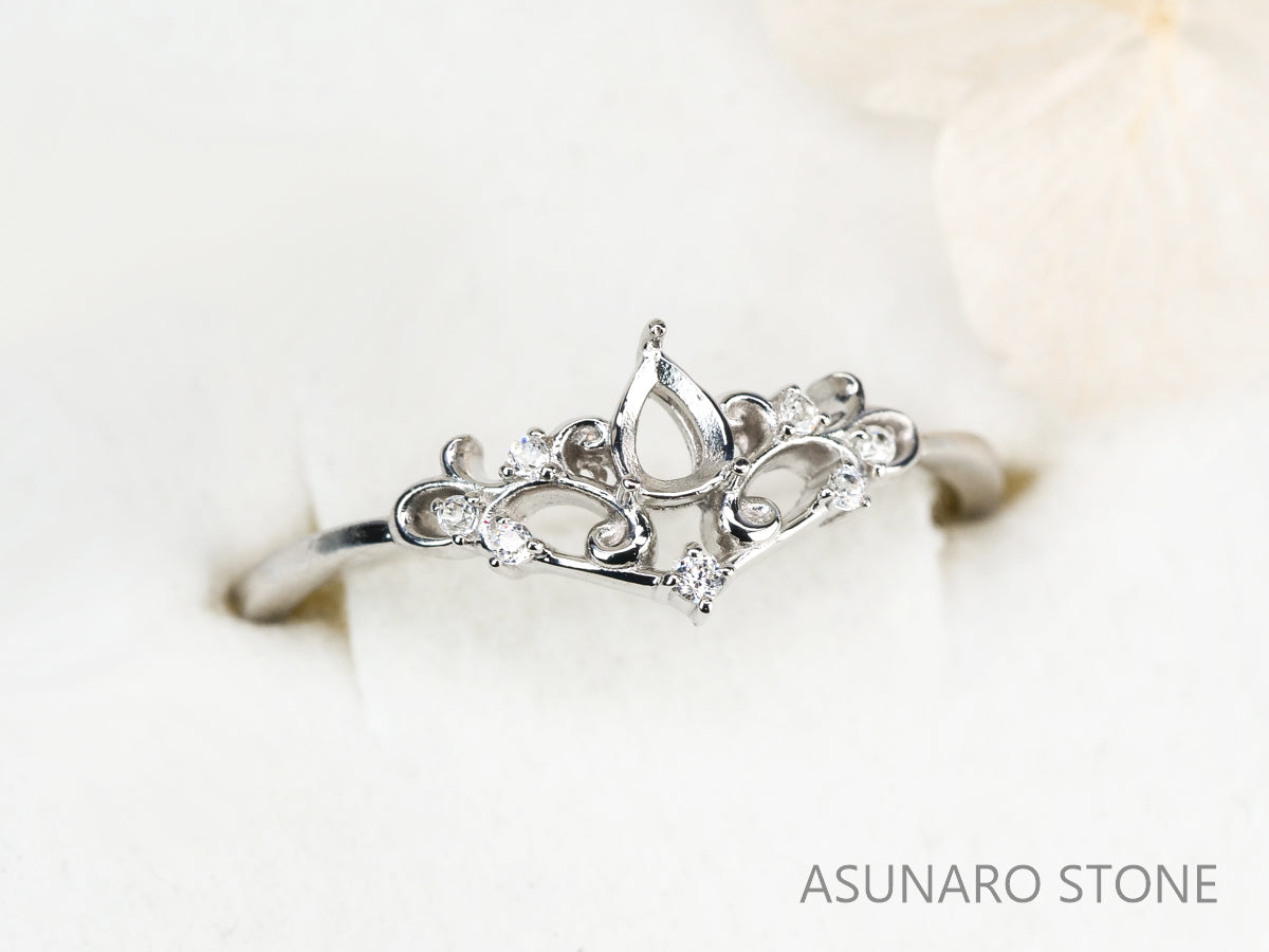 【お仕立て用】空枠番号：S84A　リング枠　V字枠【オーダージュエリー用】