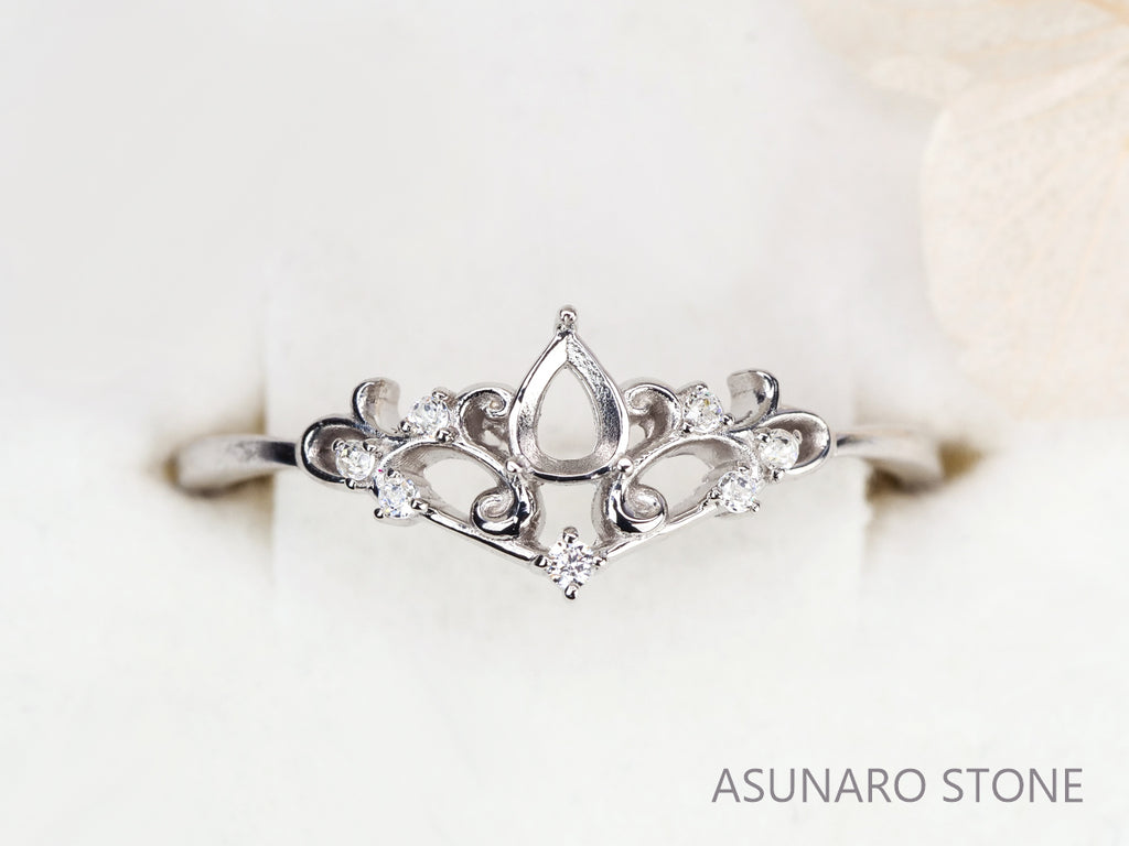 【お仕立て用】空枠番号：S84A　リング枠　V字枠【オーダージュエリー用】