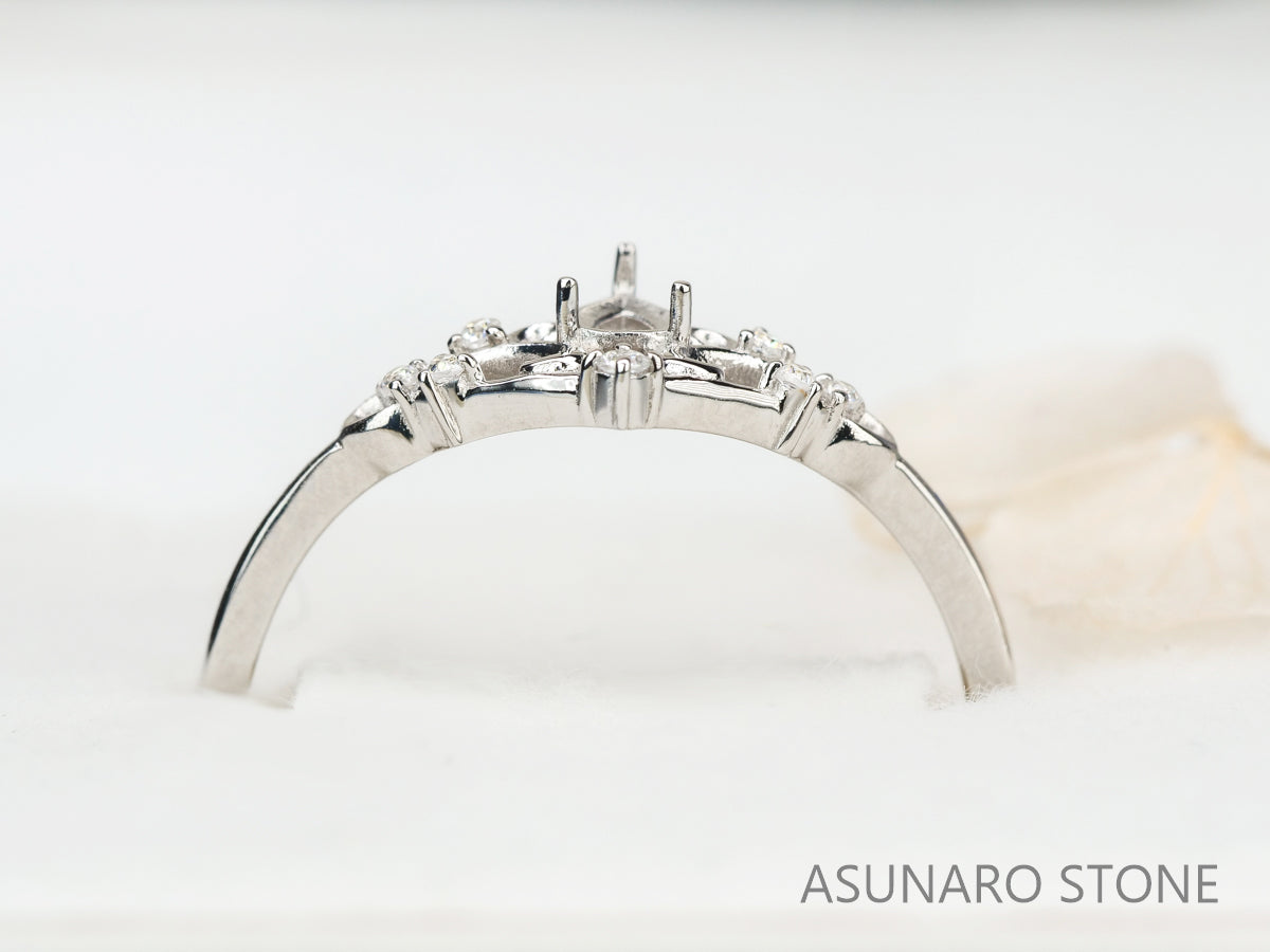 【お仕立て用】空枠番号：S84A　リング枠　V字枠【オーダージュエリー用】