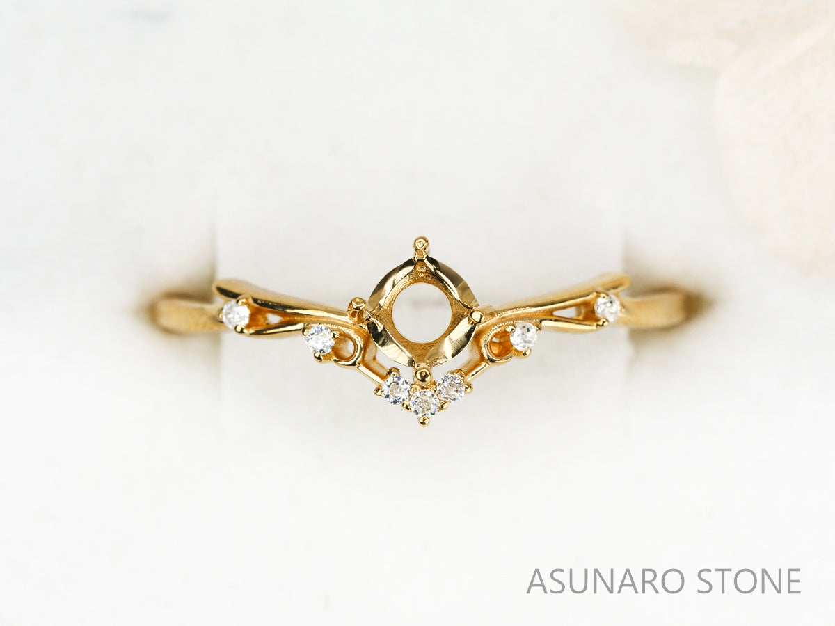 【お仕立て用】空枠番号：S82A　リング枠　V字枠【オーダージュエリー用】