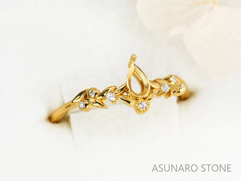 【お仕立て用】空枠番号：S85A　リング枠　V字枠【オーダージュエリー用】