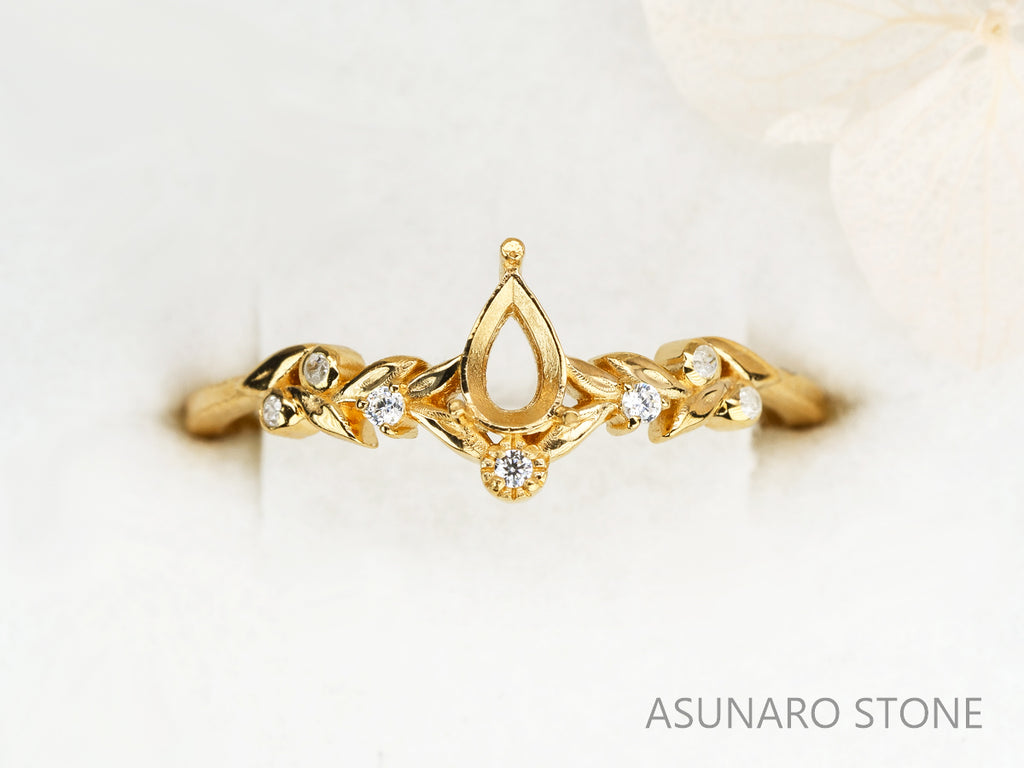 【お仕立て用】空枠番号：S85A　リング枠　V字枠【オーダージュエリー用】