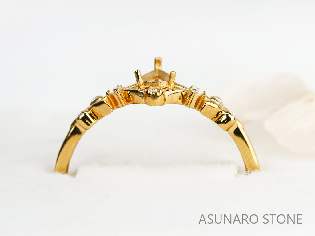 【お仕立て用】空枠番号：S85A　リング枠　V字枠【オーダージュエリー用】