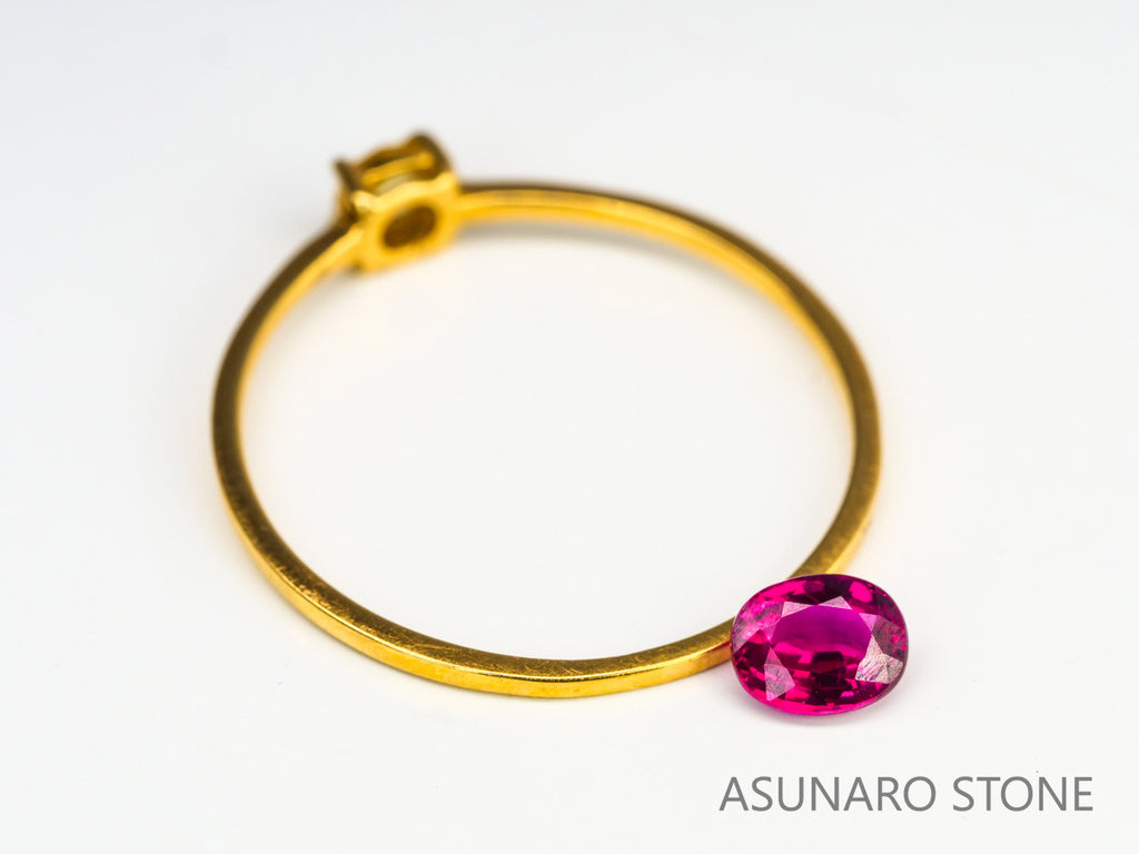 ピジョンブラッドルビー　オーバルカット　 タイ産　0.39ct　鑑別書付【240221-2112】