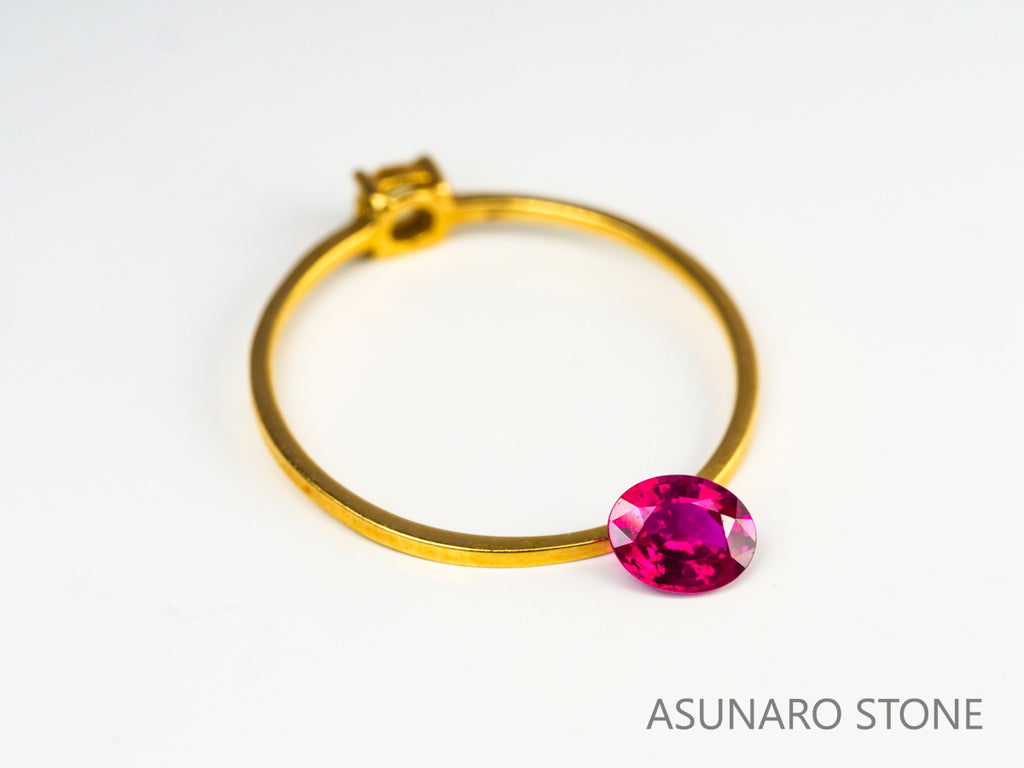 ピジョンブラッドルビー　オーバルカット　 タイ産　0.40ct　鑑別書付【240221-2113】