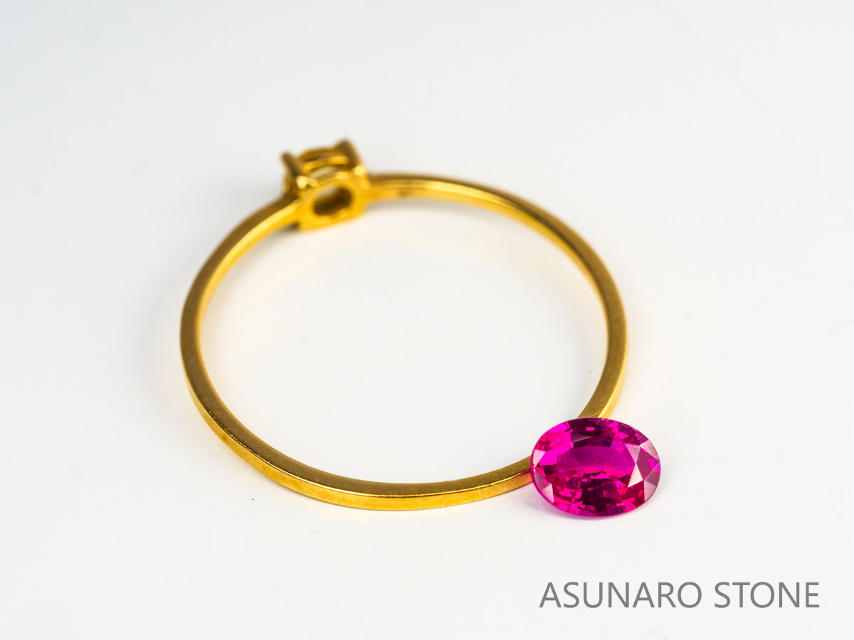 ピジョンブラッドルビー　オーバルカット　 タイ産　0.38ct　鑑別書付【240221-2114】