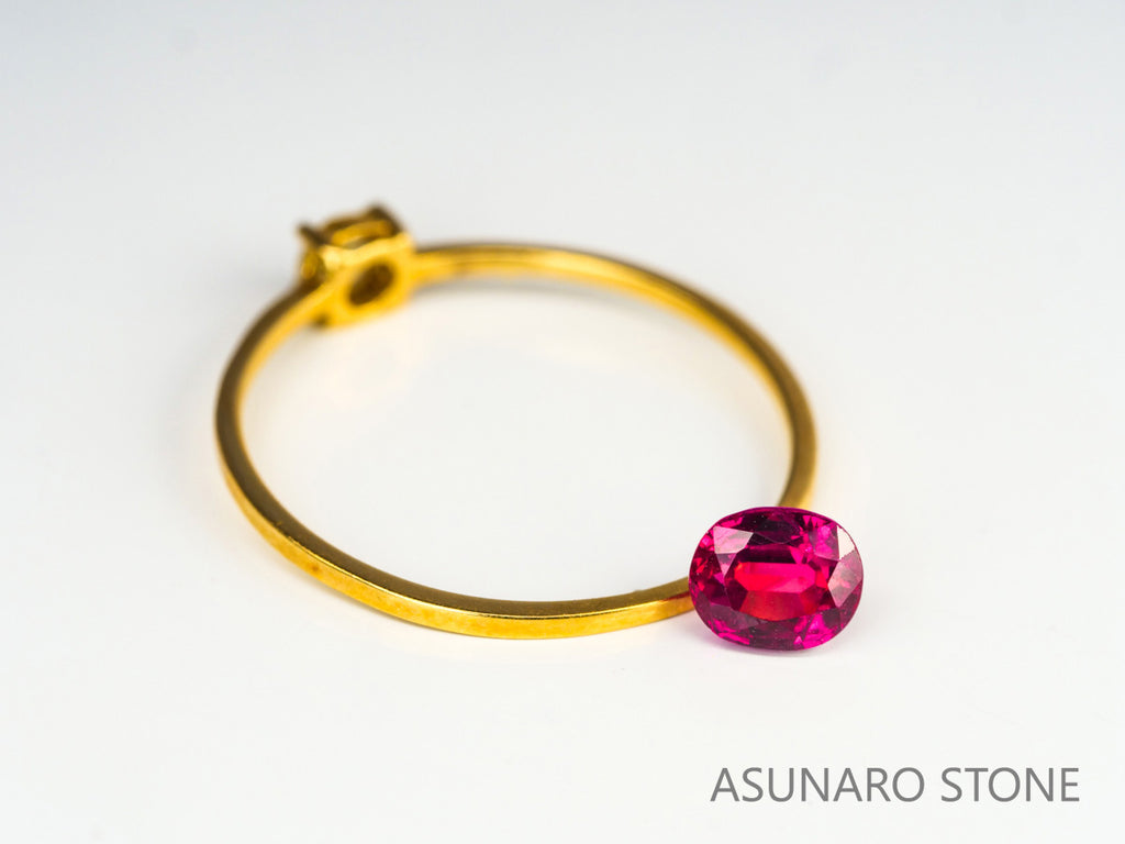 ピジョンブラッドルビー　オーバルカット　 タイ産　0.70ct　鑑別書付【240221-2115】