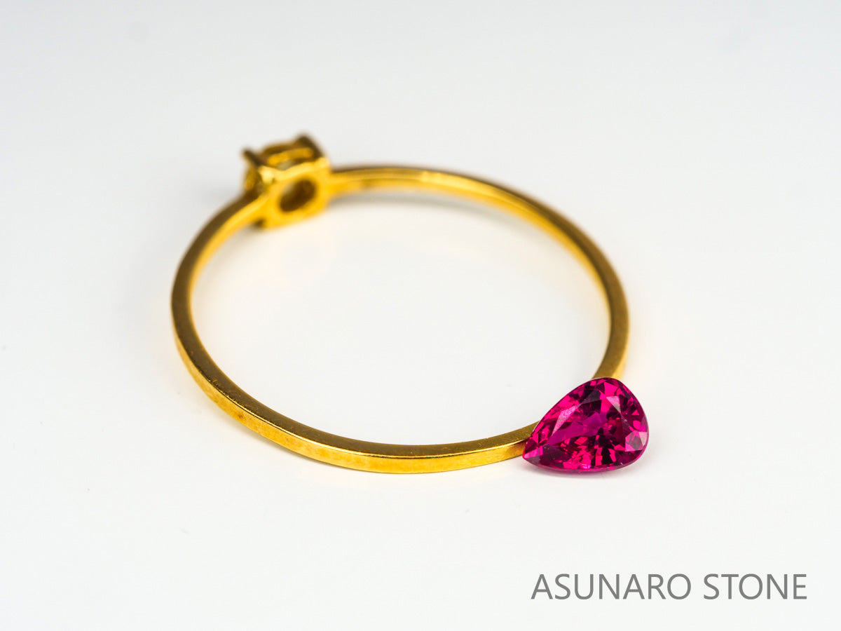 ピジョンブラッドルビー　ペアシェイプ　 タイ産　0.35ct　鑑別書付【240221-2116】