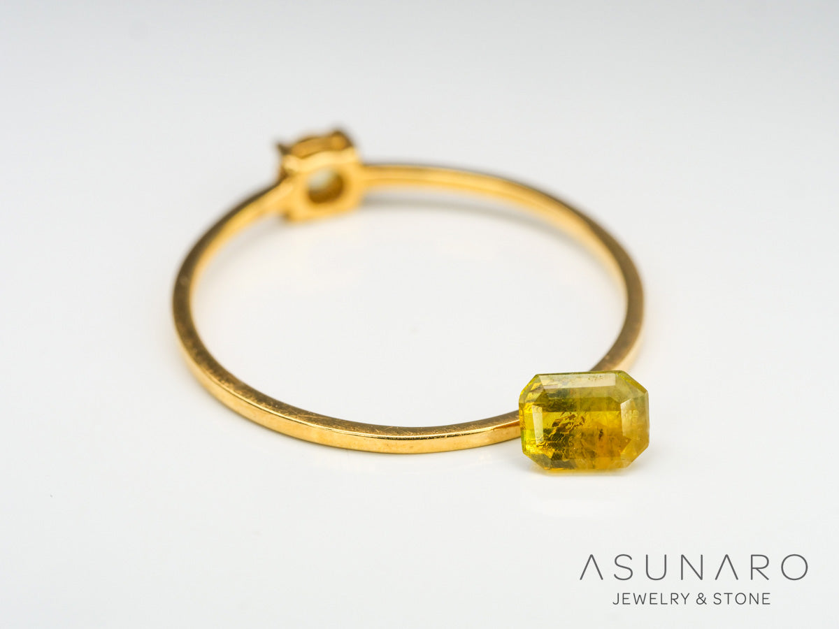 バイカラーサファイア 　エメラルドカット　 スリランカ産　0.50ct【240401-2117】