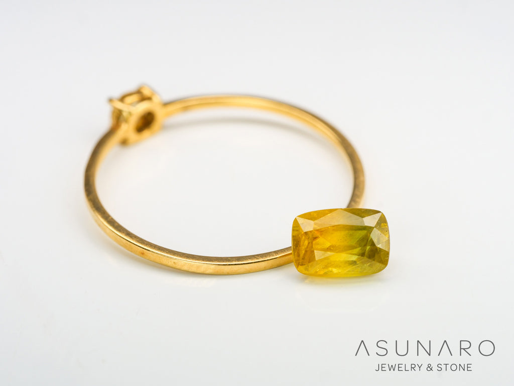 バイカラーサファイア 　エメラルドカット　 スリランカ産　0.98ct【240401-2120】