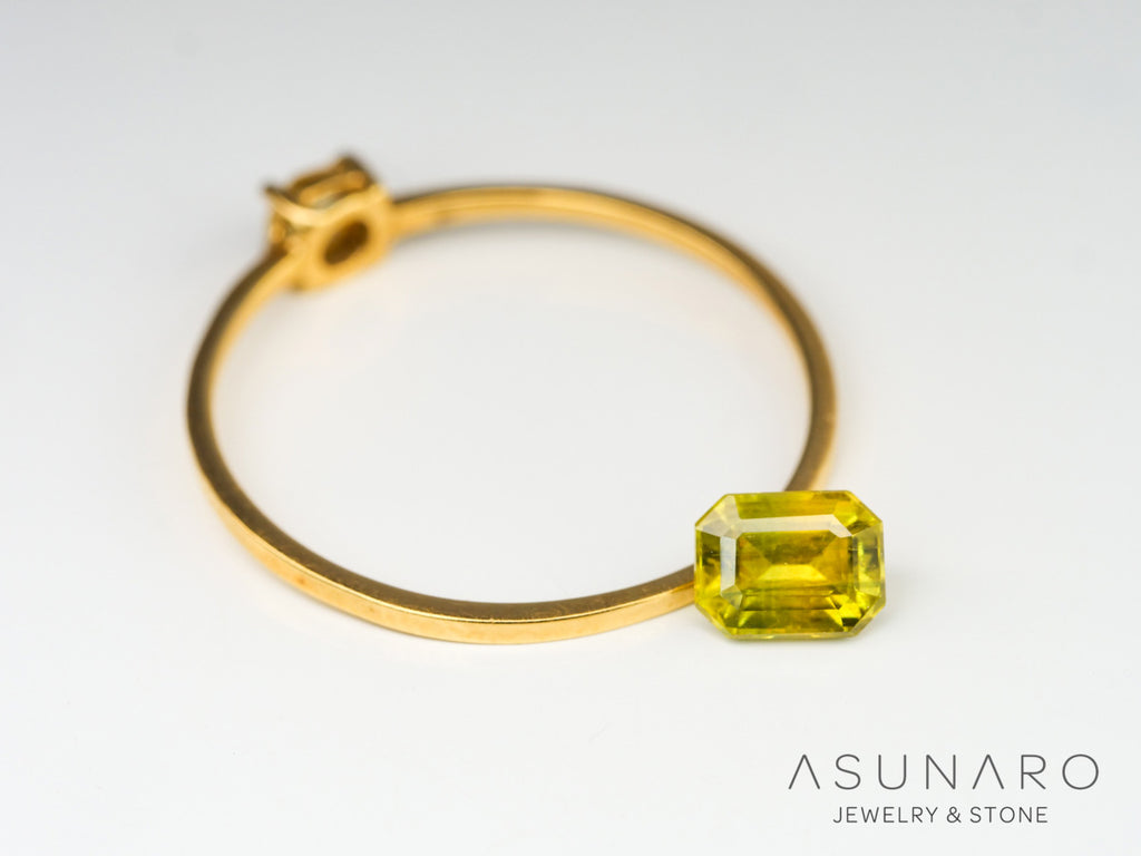 バイカラーサファイア 　エメラルドカット　 スリランカ産　0.60ct【240401-2121】