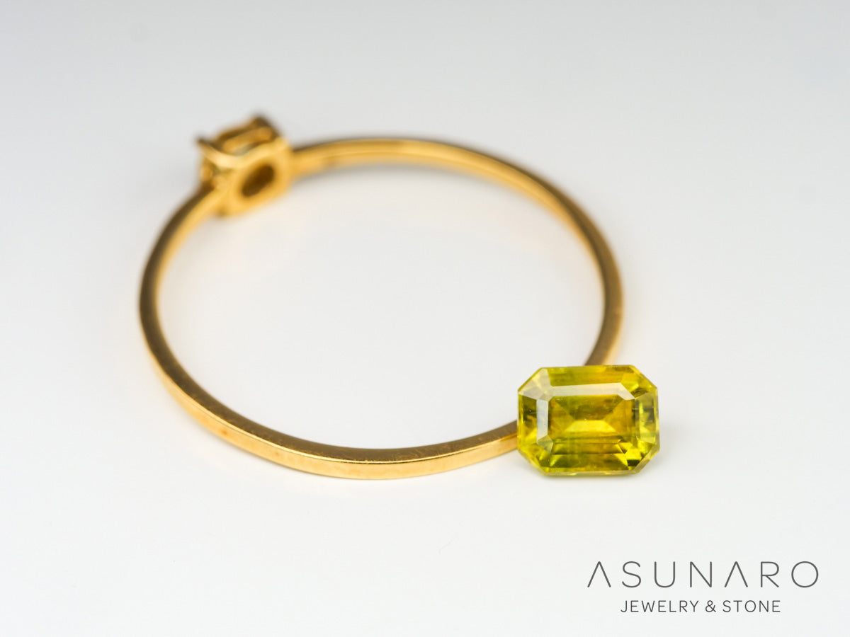 バイカラーサファイア 　エメラルドカット　 スリランカ産　0.60ct【240401-2121】