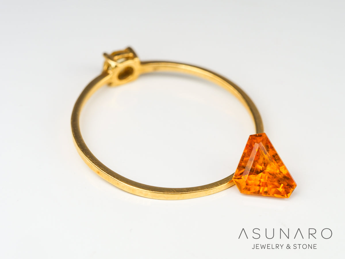 バイカラーサファイア 　トリリアントカット　 スリランカ産　0.74ct【240401-2127】