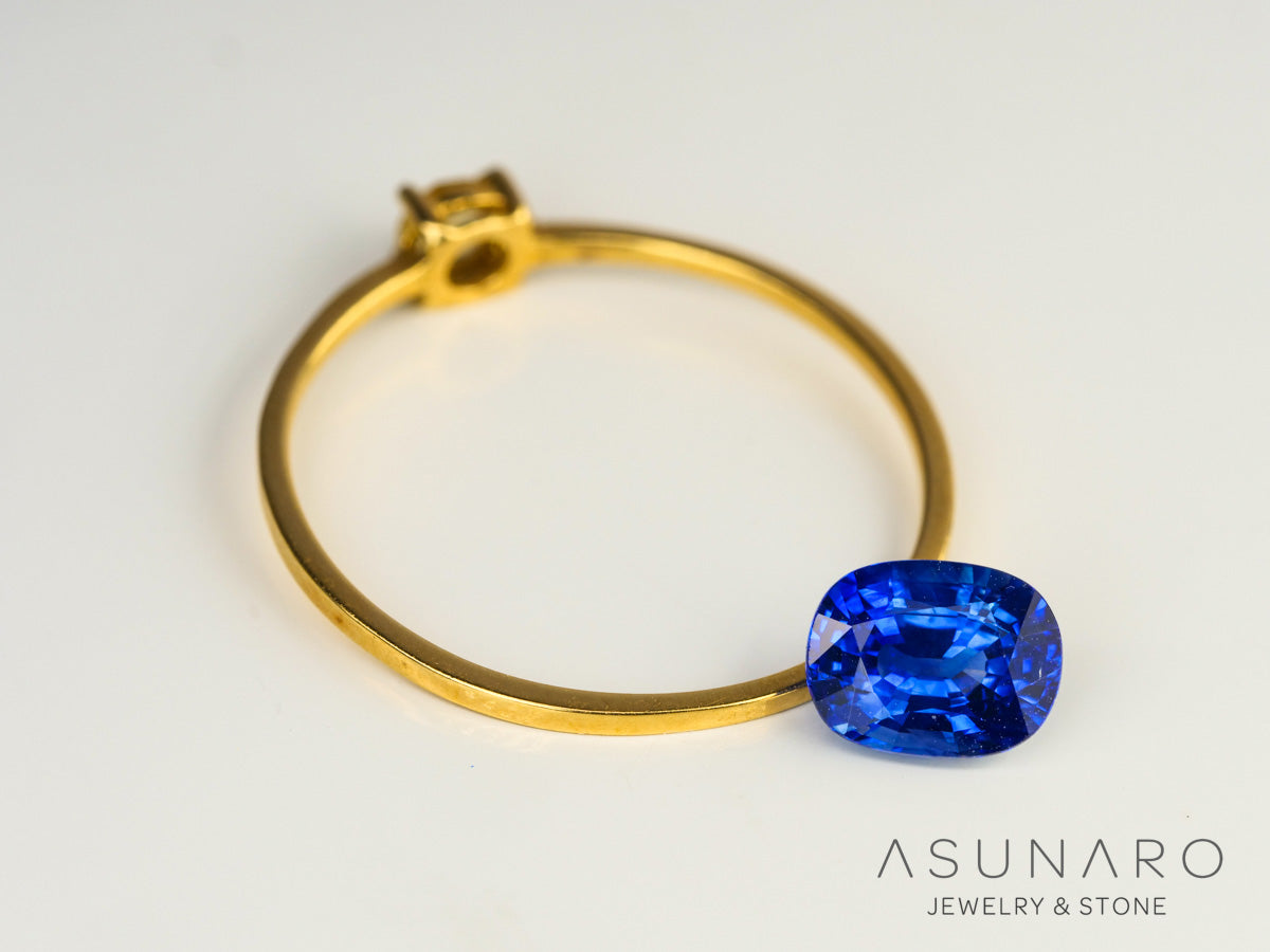 ロイヤルブルーサファイア 　クッションカット スリランカ産　0.91ct　鑑別書付【240507-2132】