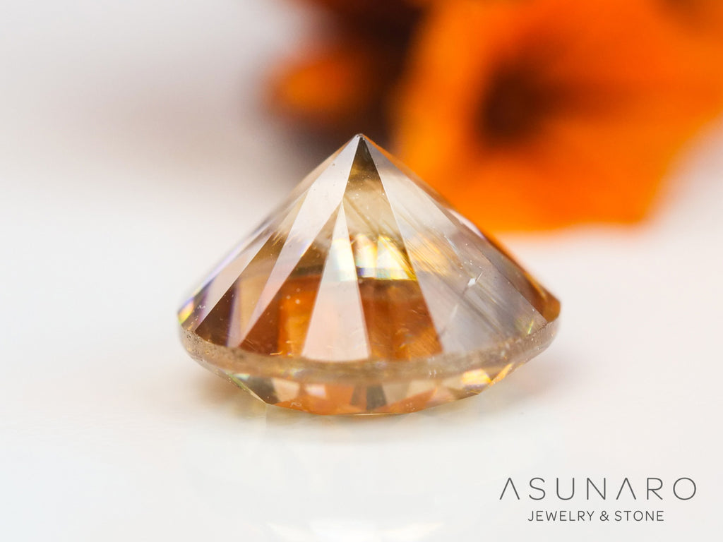 バイカラーキャシテライト  ラウンドカット　ビルマ産 　0.86ct　【240404-2138】