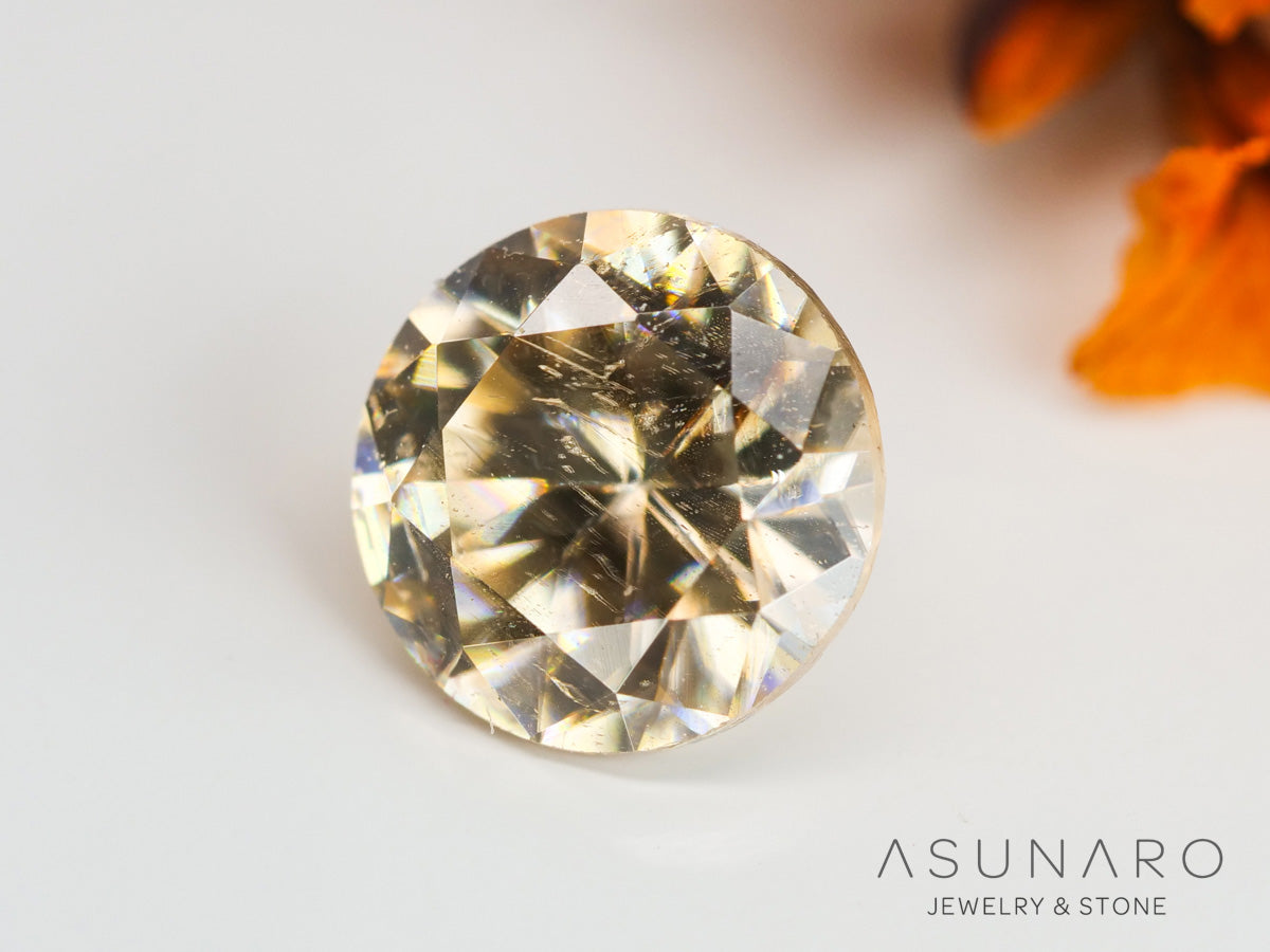 キャシテライト  ラウンドカット　ビルマ産 　1.05ct　【240404-2139】