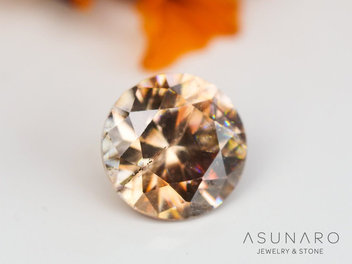 キャシテライト  ラウンドカット　ビルマ産 　0.60ct　【240404-2142】