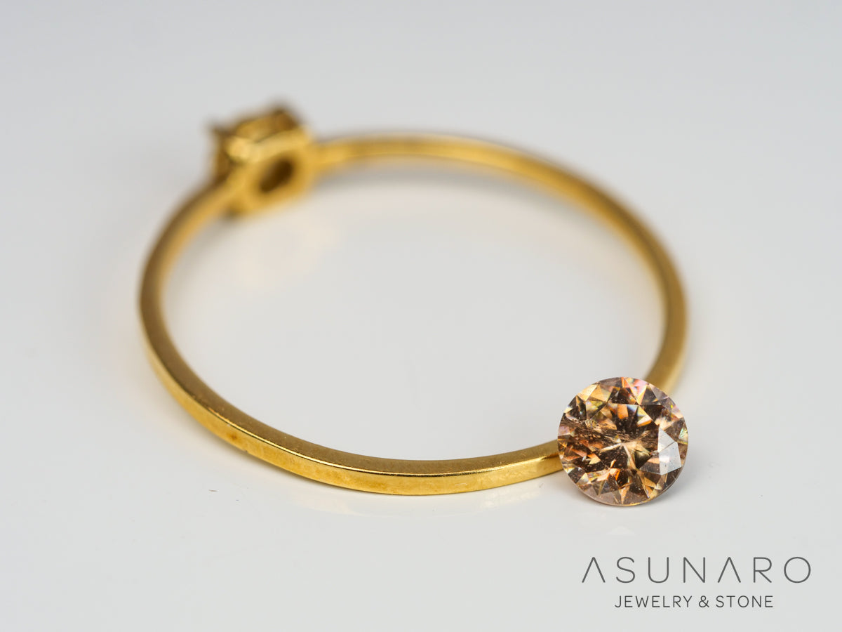 キャシテライト  ラウンドカット　ビルマ産 　0.60ct　【240404-2142】