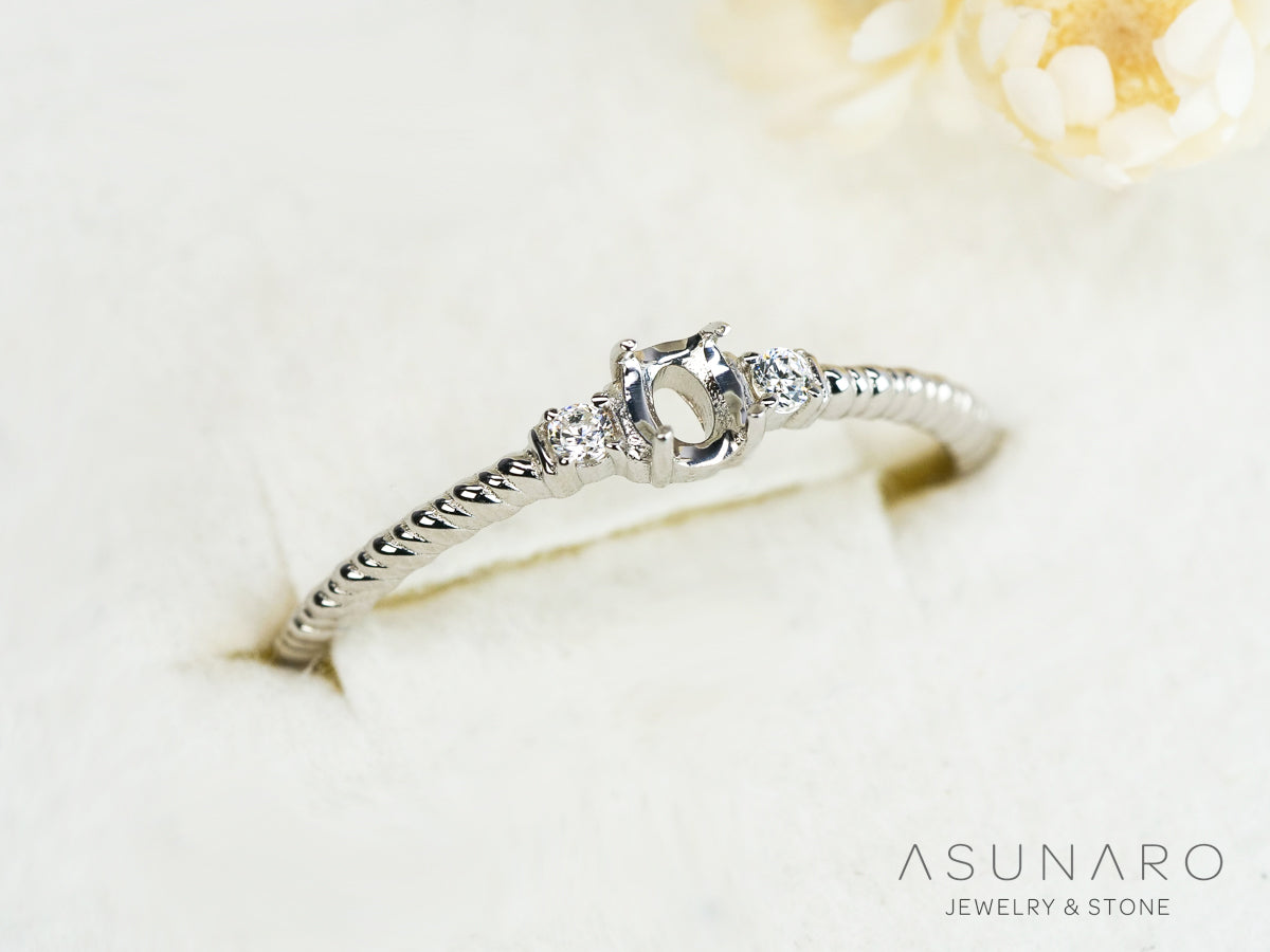 【お仕立て用】空枠番号：5606C　リング枠【オーダージュエリー用】