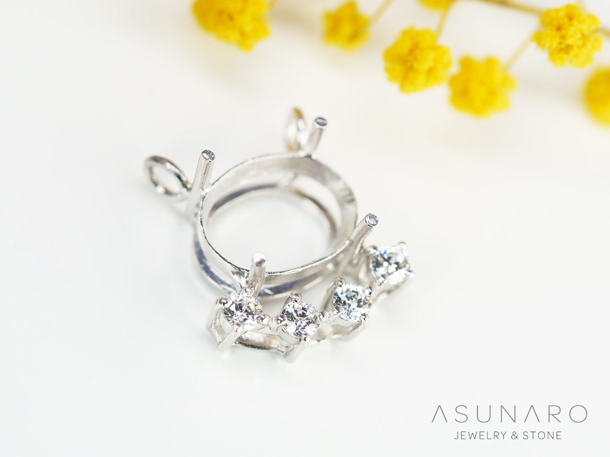 【お仕立て用】空枠番号：S86A　両吊りネックレス　ペンダントトップ枠【オーダージュエリー用