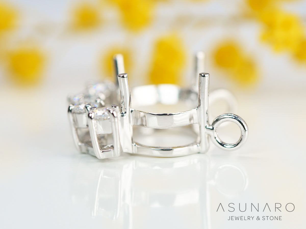 【お仕立て用】空枠番号：S86A　両吊りネックレス　ペンダントトップ枠【オーダージュエリー用