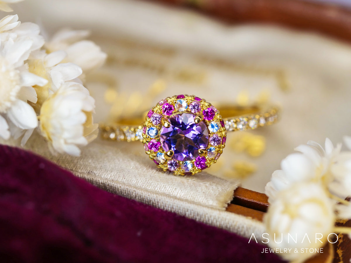 【お仕立て用】空枠番号：ASU-3　リング枠　3mm用　取り巻き【オーダージュエリー用】