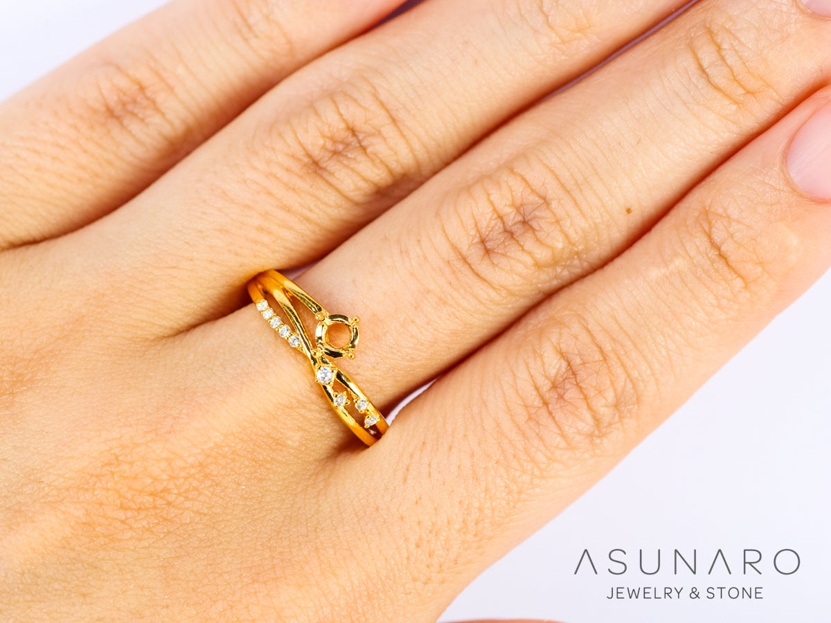 【お仕立て用】空枠番号：S91A　リング枠【オーダージュエリー用】