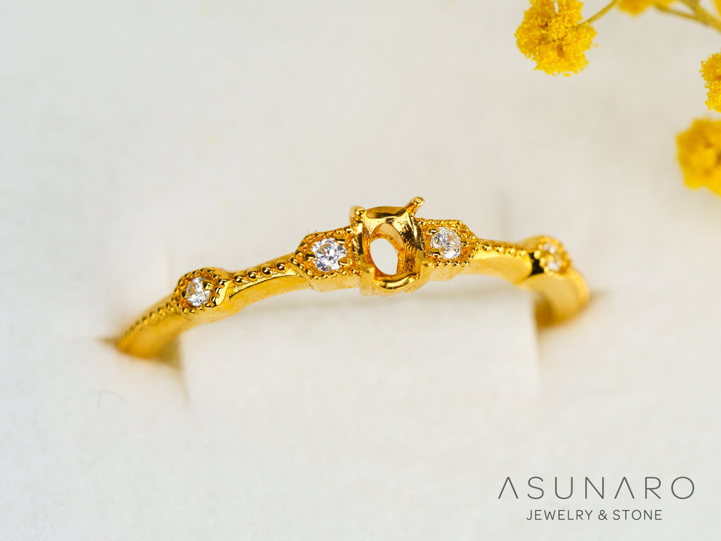 【お仕立て用】空枠番号：5607C　リング枠【オーダージュエリー用】