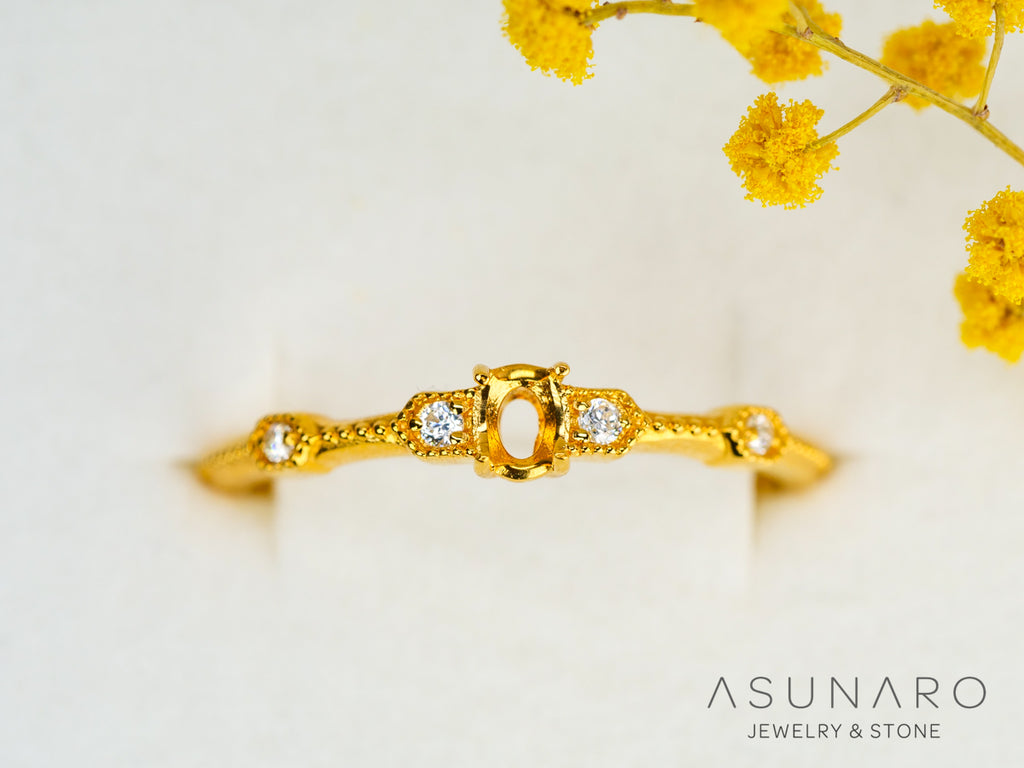 【お仕立て用】空枠番号：5607C　リング枠【オーダージュエリー用】