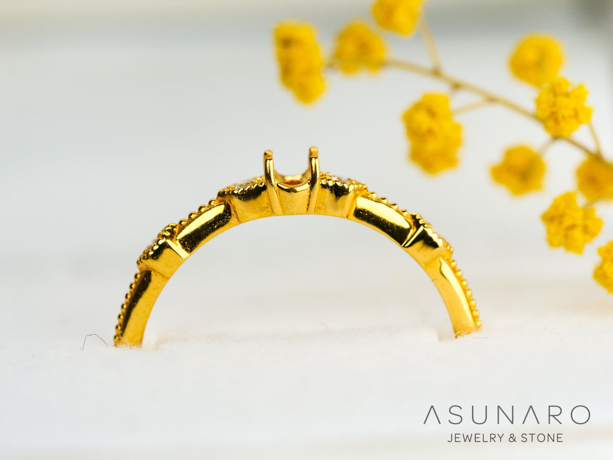 【お仕立て用】空枠番号：5607C　リング枠【オーダージュエリー用】