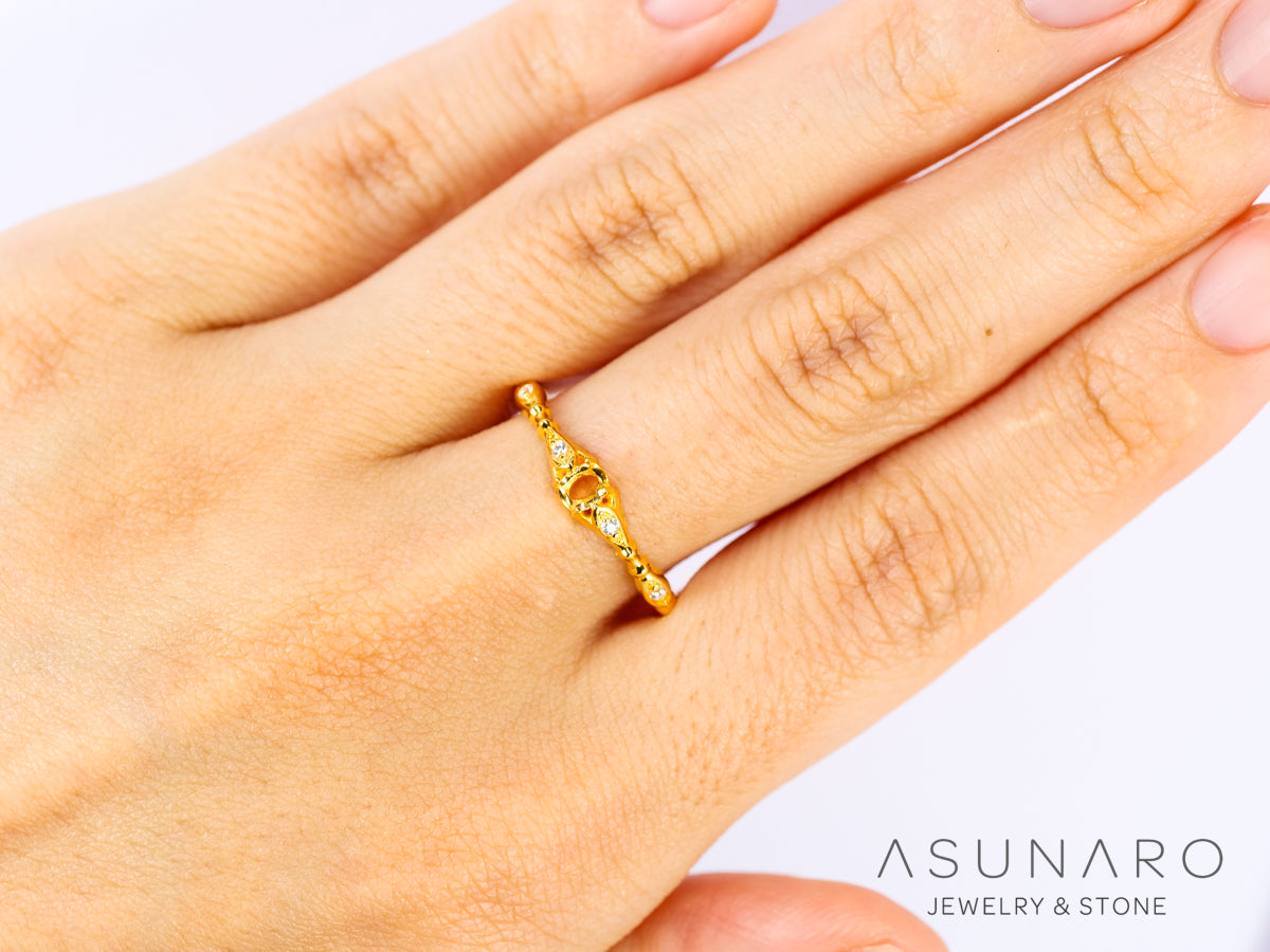 【お仕立て用】空枠番号：5711C　リング枠【オーダージュエリー用】