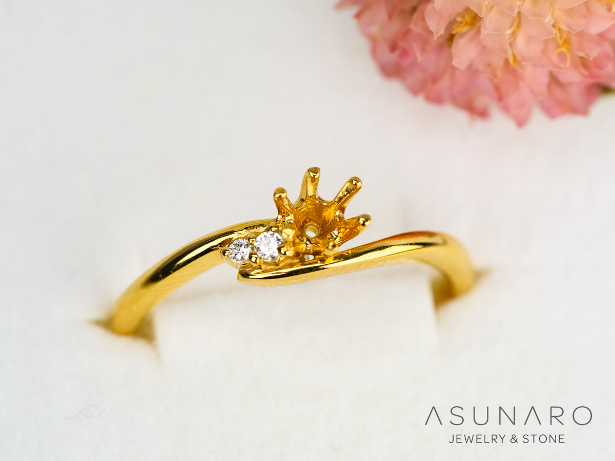 【お仕立て用】空枠番号：ASU-5　リング枠【オーダージュエリー用】