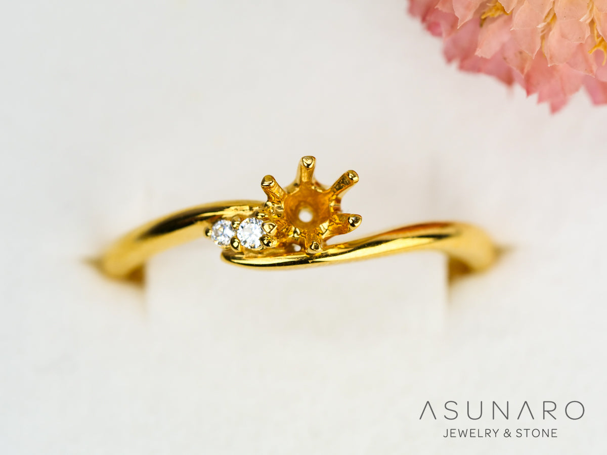 【お仕立て用】空枠番号：ASU-5　リング枠【オーダージュエリー用】