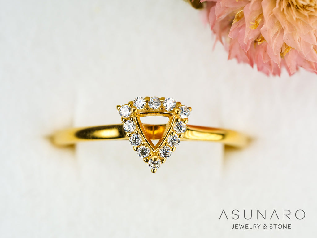 【お仕立て用】空枠番号：ASU-1　3.5mm用　リング枠　取り巻き【オーダージュエリー用】