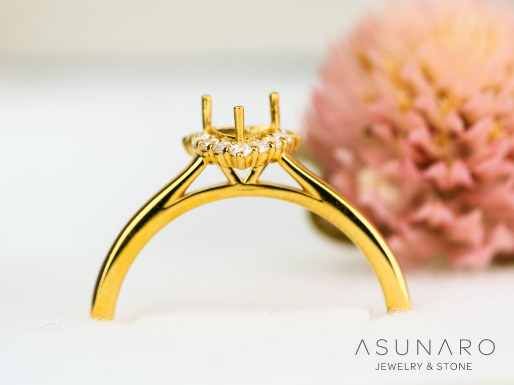 【お仕立て用】空枠番号：ASU-1　3.5mm用　リング枠　取り巻き【オーダージュエリー用】