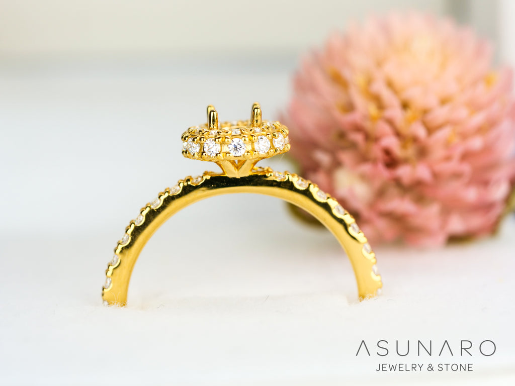 【お仕立て用】空枠番号：ASU-3　リング枠　3mm用　取り巻き【オーダージュエリー用】