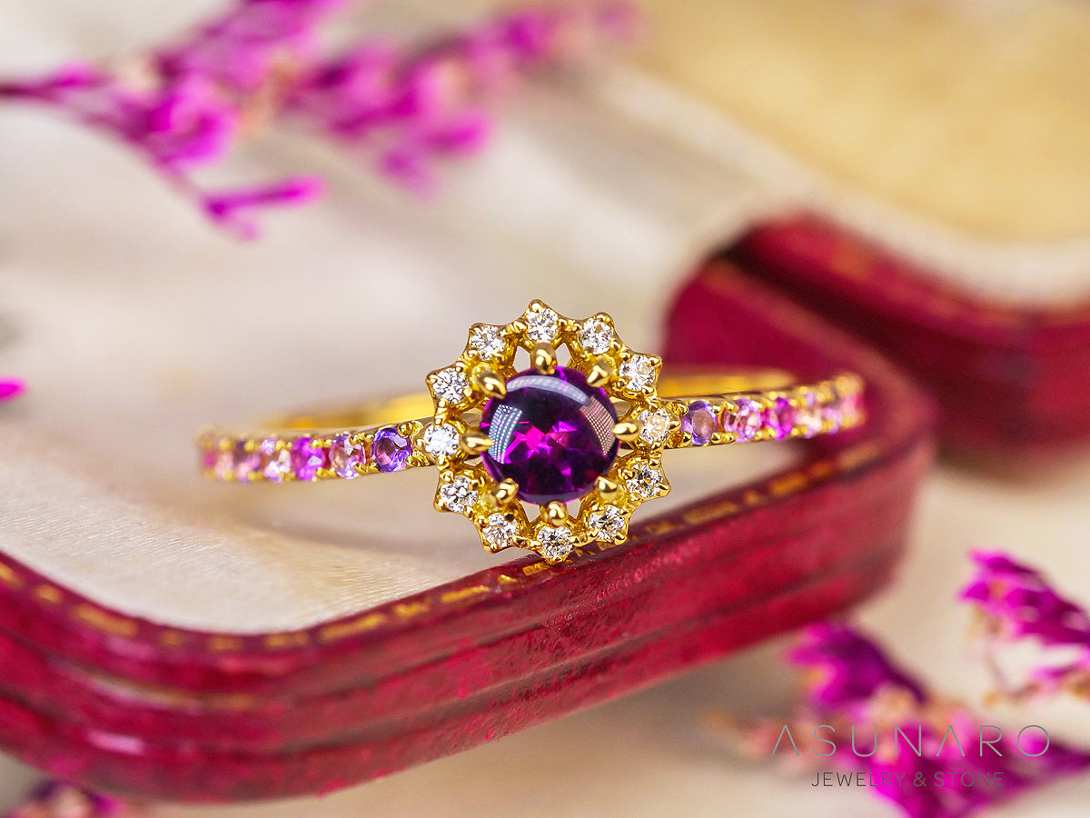 【お仕立て用】空枠番号：ASU-17　4-5mm用　リング枠　取り巻き【オーダージュエリー用】