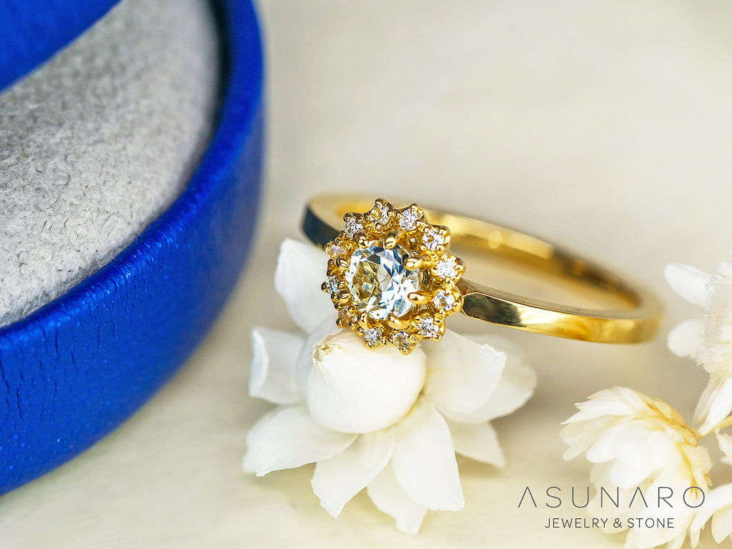 【お仕立て用】空枠番号：ASU-16　4-5mm用　リング枠　取り巻き【オーダージュエリー用】