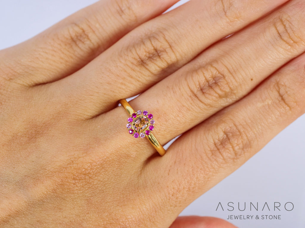 【お仕立て用】空枠番号：ASU-21　3×4mm用　リング枠　取り巻き【オーダージュエリー用】