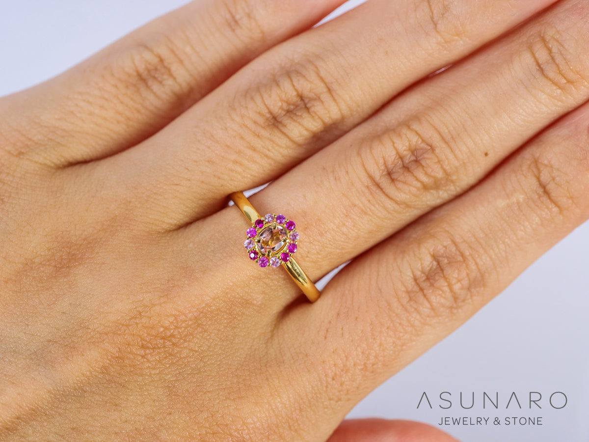 【お仕立て用】空枠番号：ASU-21　3×4mm用　リング枠　取り巻き【オーダージュエリー用】