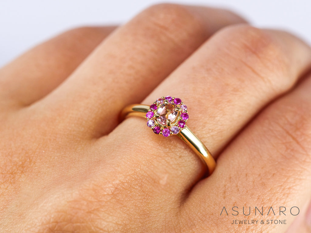 【お仕立て用】空枠番号：ASU-21　3×4mm用　リング枠　取り巻き【オーダージュエリー用】